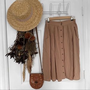 Button Down Midi Skirt